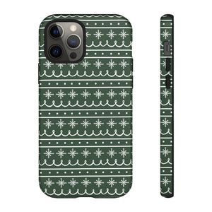 Green Snowflake Pattern Phone Case