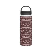 Load image into Gallery viewer, Red Snowflake Pattern Handle Lid Water Bottle