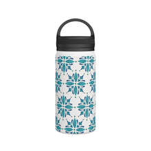 Load image into Gallery viewer, Teal Tile Handle Lid Water Bottle