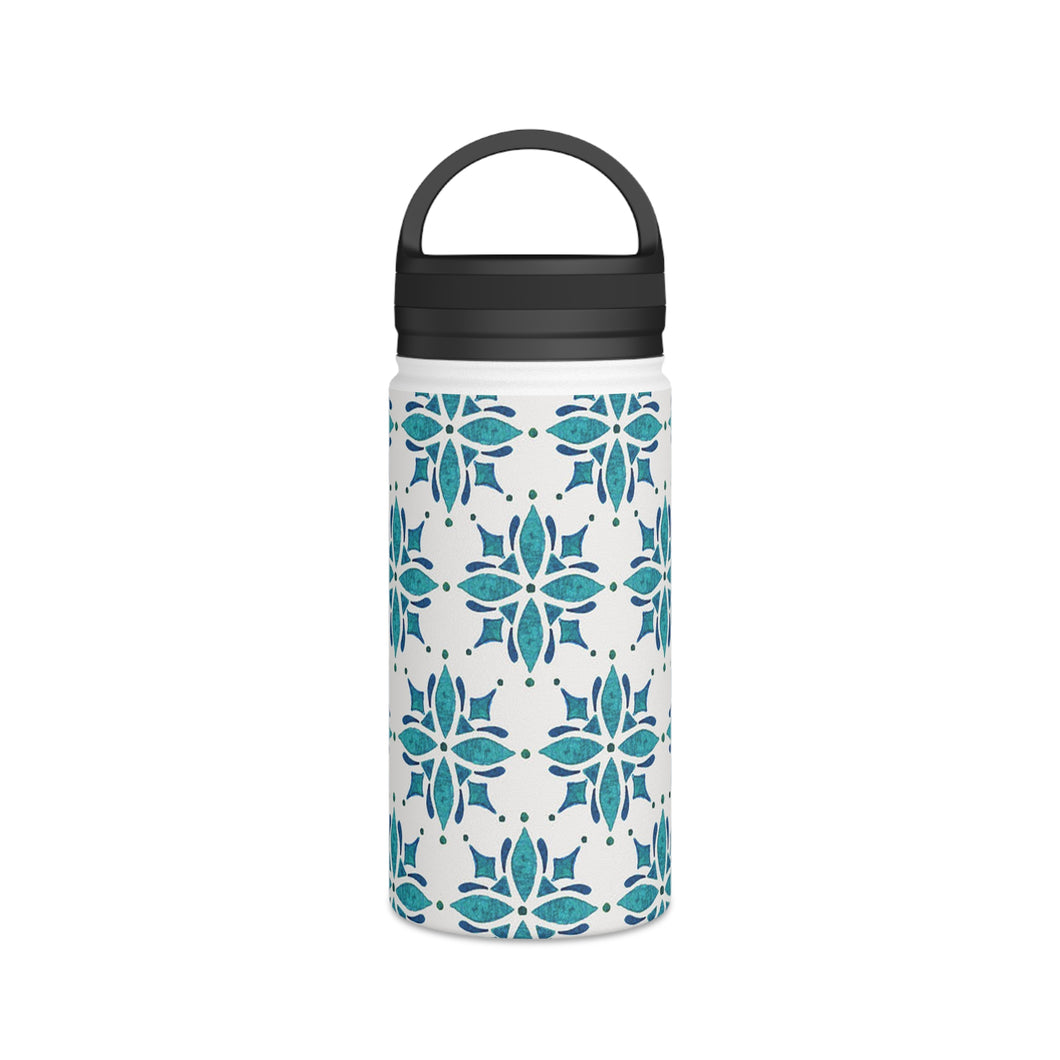 Teal Tile Handle Lid Water Bottle