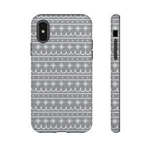 Gray Snowflake Pattern Phone Case