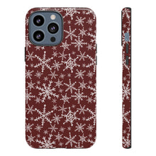 Load image into Gallery viewer, Red Snowflakes Phone Case