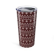 Load image into Gallery viewer, Red Snowflake Pattern Travel Mug