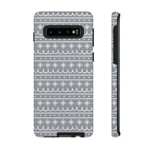Gray Snowflake Pattern Phone Case