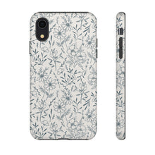 Load image into Gallery viewer, Blue Gray Flower Phone Case