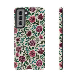 Magenta Floral Eucalyptus Phone Case