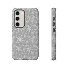 Load image into Gallery viewer, Gray Snowflakes Phone Case