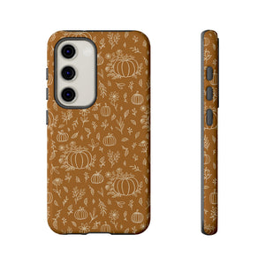 Bronze Floral Ink Pumpkin Phone Case
