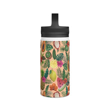 Load image into Gallery viewer, Tropical Fruit and Flowers Handle Lid Water Bottle