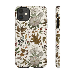 Watercolor Fall Leaves and Flowers Phone Case