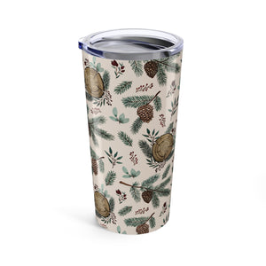 Winter Branches, Berries and Pine Cones Travel Mug