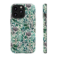 Load image into Gallery viewer, Purple Flowers and Eucalyptus Leaves Phone Case