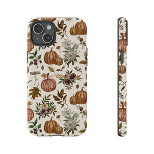 Fall Pumpkins, Flowers and Leaves Phone Case