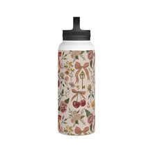 Load image into Gallery viewer, Bows, Flowers and Cherries Handle Lid Water Bottle