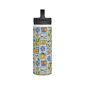 Mediterranean Stamps Handle Lid Water Bottle