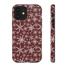 Load image into Gallery viewer, Red Snowflakes Phone Case
