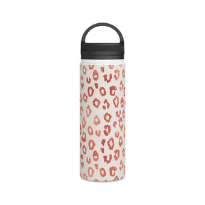 Rose Gold Leopard Print Handle Lid Water Bottle