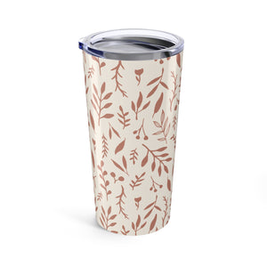 Pink Falling Leaves Travel Mug