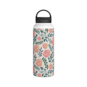 Watercolor Floral Handle Lid Water Bottle