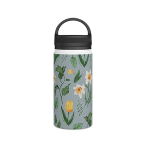 Daffodils and Tulips Handle Lid Water Bottle