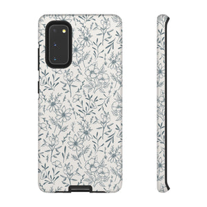 Blue Gray Flower Phone Case