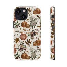 Load image into Gallery viewer, Fall Pumpkins, Flowers and Leaves Phone Case