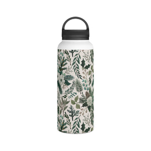 Winter Floral Handle Lid Water Bottle