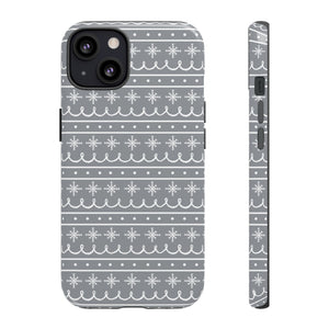 Gray Snowflake Pattern Phone Case