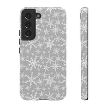 Load image into Gallery viewer, Gray Snowflakes Phone Case