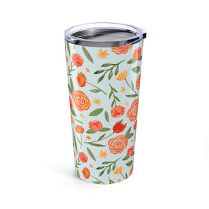 Burnt Orange Floral Travel Mug