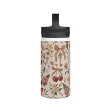 Load image into Gallery viewer, Bows, Flowers and Cherries Handle Lid Water Bottle