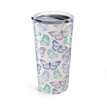 Load image into Gallery viewer, Purple and Green Butterfly Travel Mug