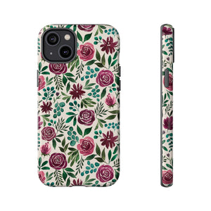 Magenta Floral Eucalyptus Phone Case