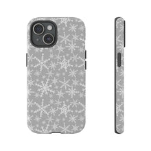 Load image into Gallery viewer, Gray Snowflakes Phone Case