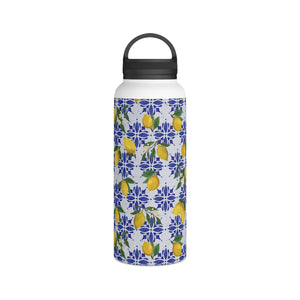 Lemon Tile Handle Lid Water Bottle