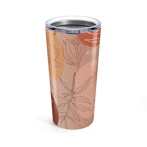 Pink Abstract Desert Leaf Travel Mug