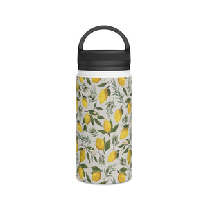 Olive and Lemon Handle Lid Water Bottle