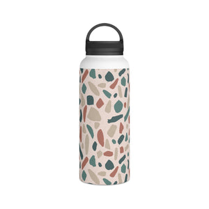 Warm Terrazzo Handle Lid Water Bottle