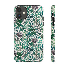 Load image into Gallery viewer, Purple Flowers and Eucalyptus Leaves Phone Case