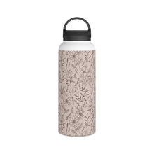 Load image into Gallery viewer, Pink Flower Handle Lid Water Bottle