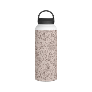 Pink Flower Handle Lid Water Bottle