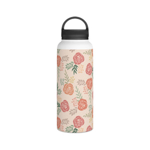 Warm Floral Handle Lid Water Bottle