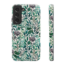 Load image into Gallery viewer, Purple Flowers and Eucalyptus Leaves Phone Case