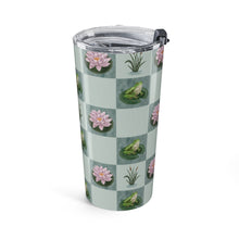 Load image into Gallery viewer, Frog and Lily Pad Checkered Travel Mug
