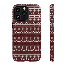 Load image into Gallery viewer, Red Snowflake Pattern Phone Case