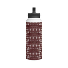 Load image into Gallery viewer, Red Snowflake Pattern Handle Lid Water Bottle
