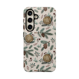 Winter Branches, Berries and Pine Cones Phone Case