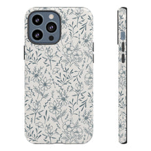 Load image into Gallery viewer, Blue Gray Flower Phone Case