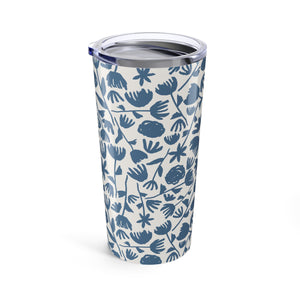 Light Blue Floral Travel Mug