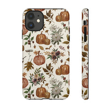 Load image into Gallery viewer, Fall Pumpkins, Flowers and Leaves Phone Case